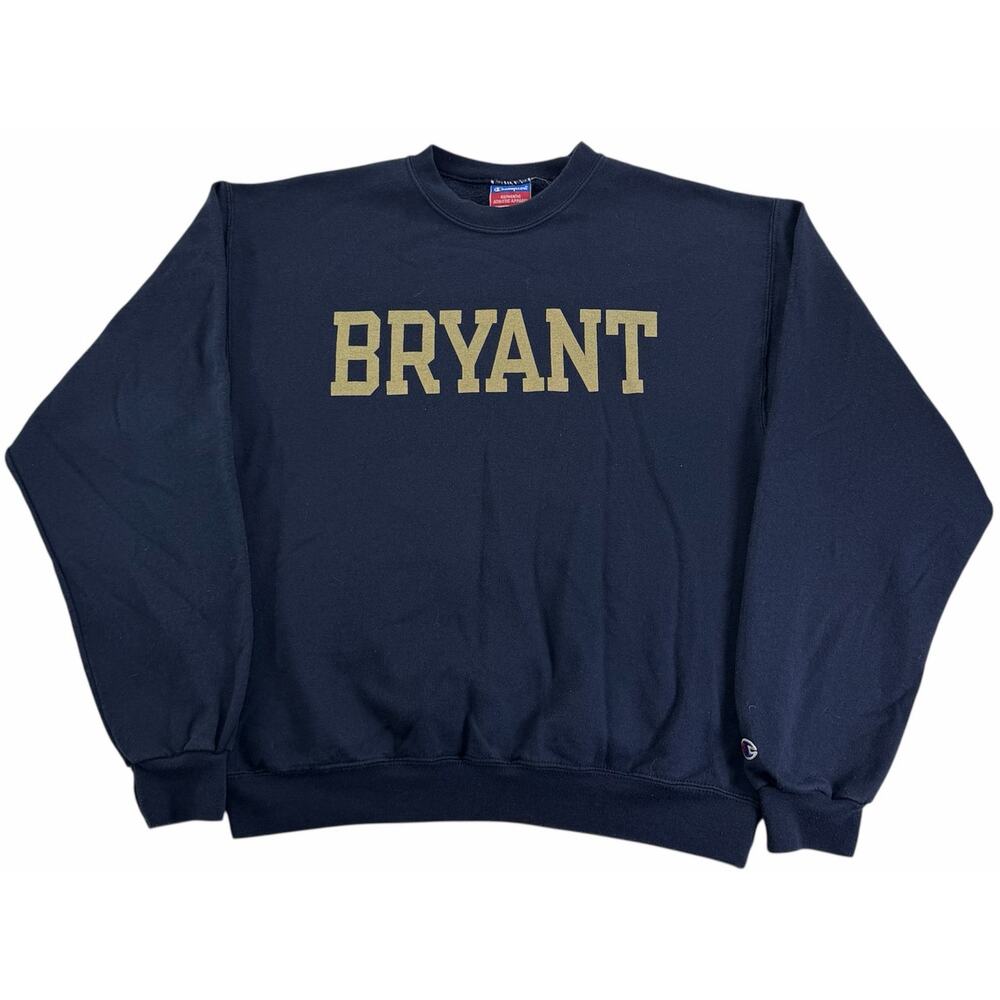 Bryant Bulldogs Crewneck Men's Medium Authentic Champion Navy Blue Sweatshirt